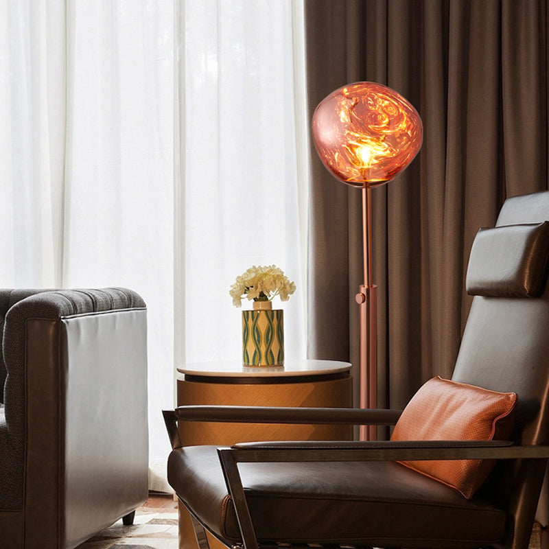 Chrome/Rose Gold Lava-Like Floor Stand Light Designer LED Acrylic Reading Floor Lamp with Expansion Bar