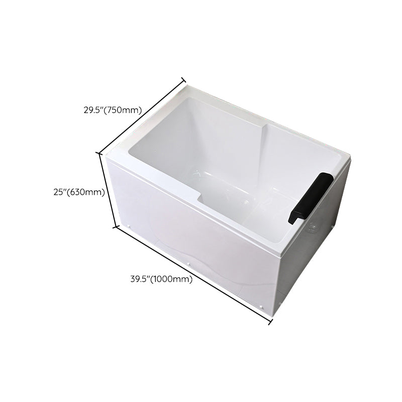 Back to Wall Soaking Bath Modern Rectangular Antique Finish Bath Tub