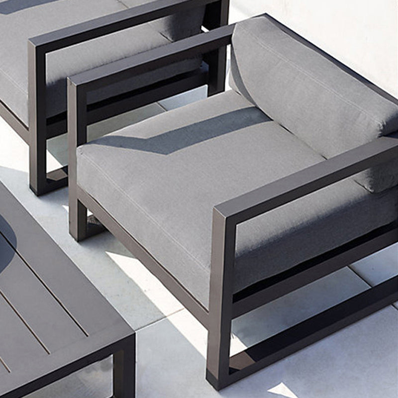 Modern & Contemporary Outdoor Loveseat UV Resistant Gray Fabric Cushion