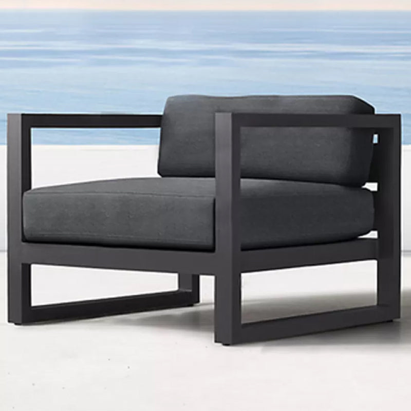 Modern & Contemporary Outdoor Loveseat UV Resistant Gray Fabric Cushion