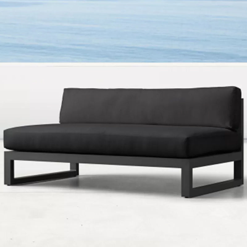 Modern & Contemporary Outdoor Loveseat UV Resistant Gray Fabric Cushion