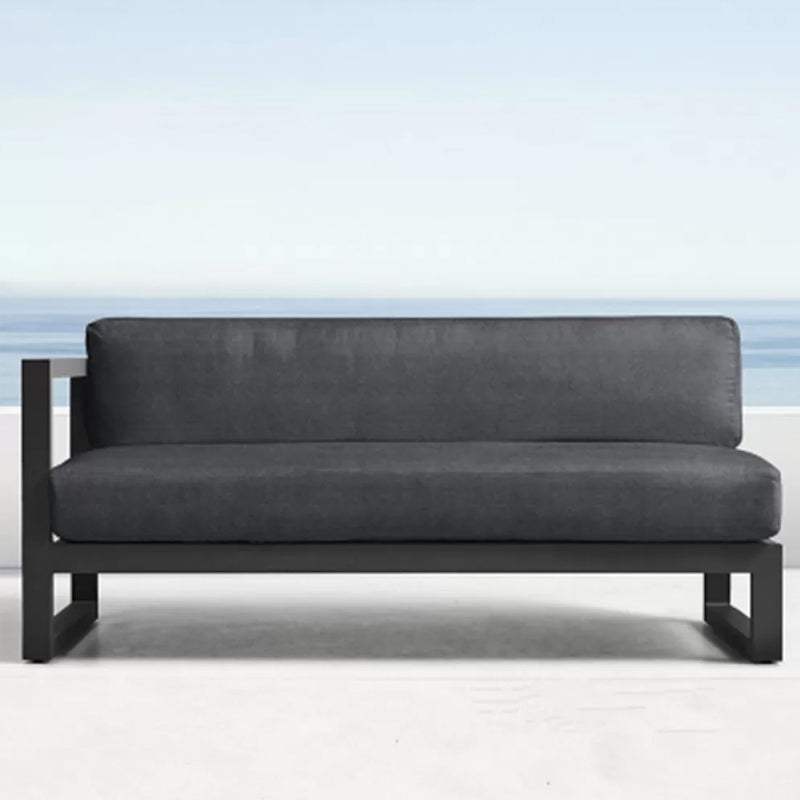 Modern & Contemporary Outdoor Loveseat UV Resistant Gray Fabric Cushion