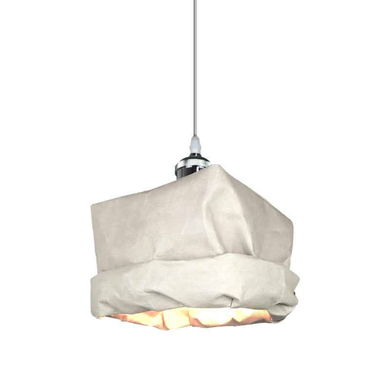 Forme de sac Kraft Paper Pendant Light Modernisme 1 tête de plafond blanc lampe à suspension du plafond blanc