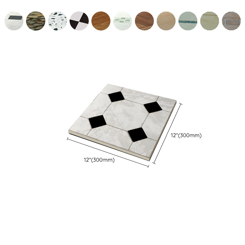 Modern Stone Look Plastic Floor Water Resistant Square Edge Floor Tiles