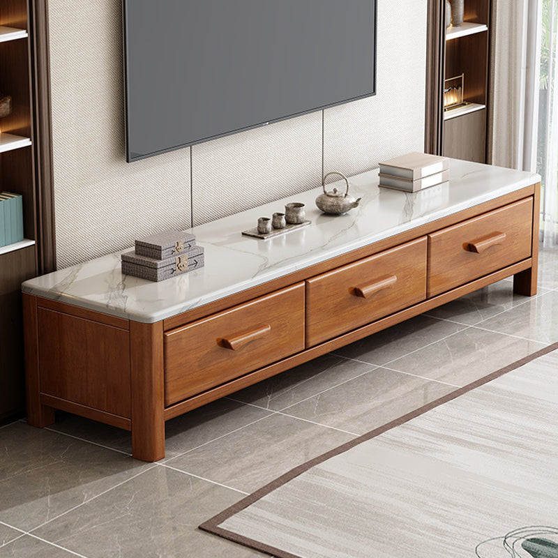 Scandinavian Media Console Stone TV Stand Console with Drawers