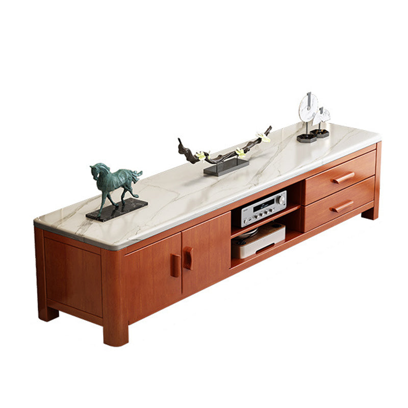 Scandinavian Media Console Stone TV Stand Console with Drawers