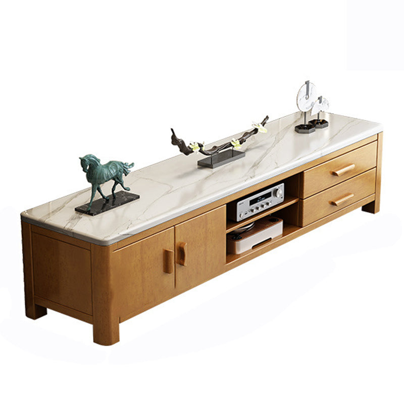 Scandinavian Media Console Stone TV Stand Console with Drawers