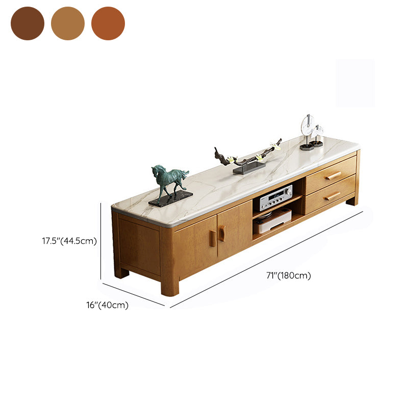 Scandinavian Media Console Stone TV Stand Console with Drawers