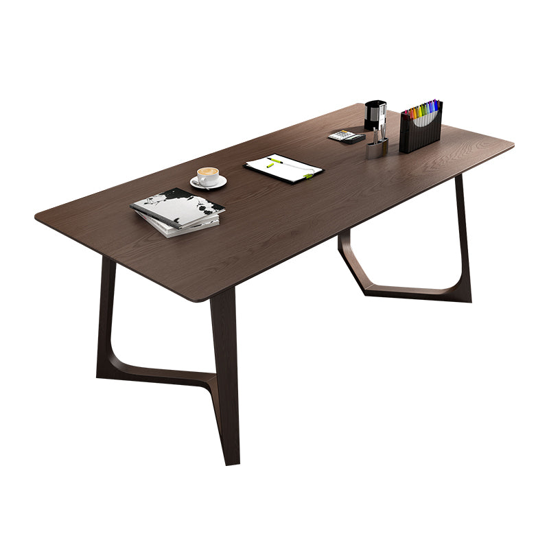 Contemporary Office Desk Solid Wood Rectangle 29.53 Inch Tall Writing Desk