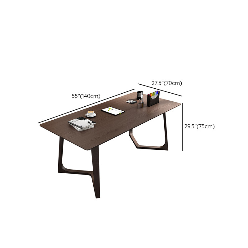 Contemporary Office Desk Solid Wood Rectangle 29.53 Inch Tall Writing Desk