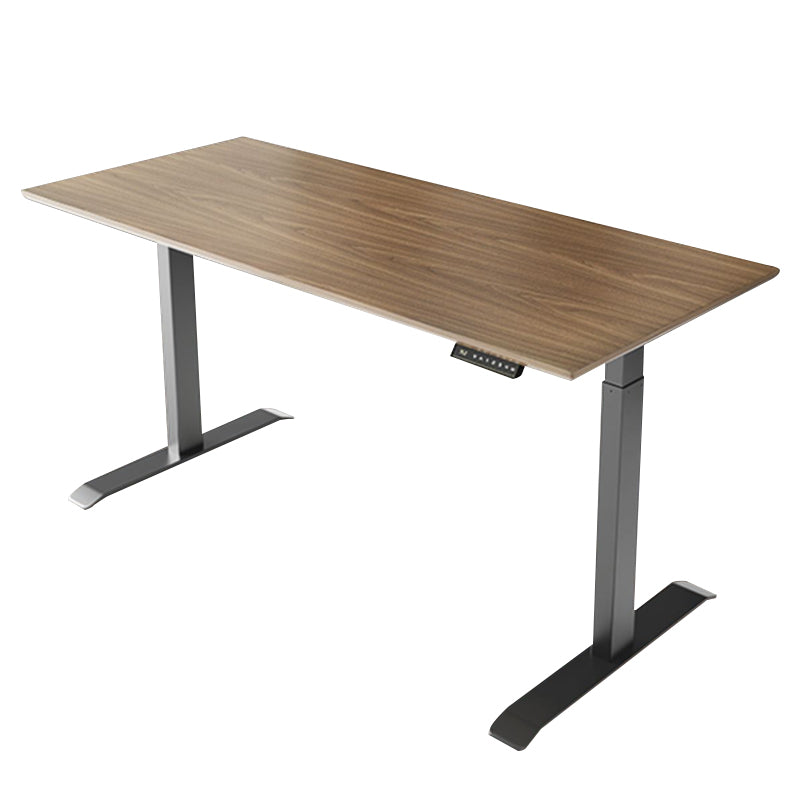 Rectangular Shaped Office Desks Brown Reversible Writing Desks for Office