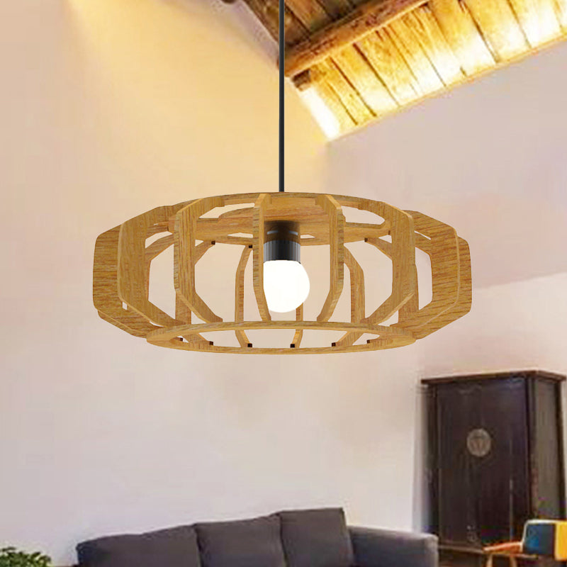 Frame lanterna A sostenere il soffitto in legno in stile Asia 1 lampadina lampada sospensione del soggiorno