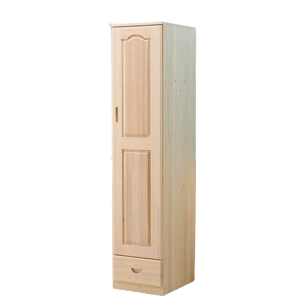 Modern Natural Coat Locker Wooden Glossy Closet with Garment Rod