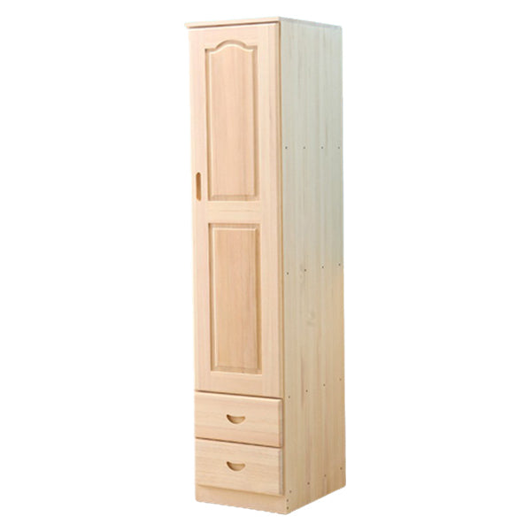 Modern Natural Coat Locker Wooden Glossy Closet with Garment Rod