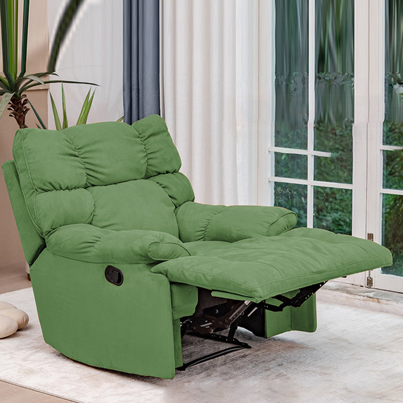 Modern Microsuede Standard Recliner with Independent Foot and Tufted