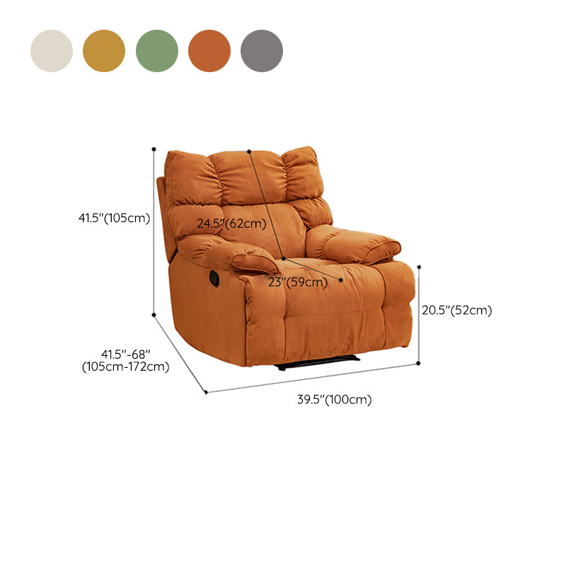 Modern Microsuede Standard Recliner with Independent Foot and Tufted