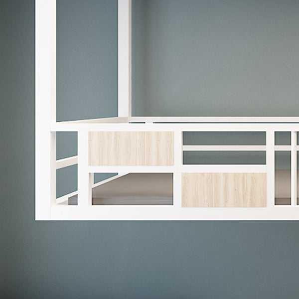 Modern Loft Bed with Wood Accent Modern High Loft Bed with Stairway