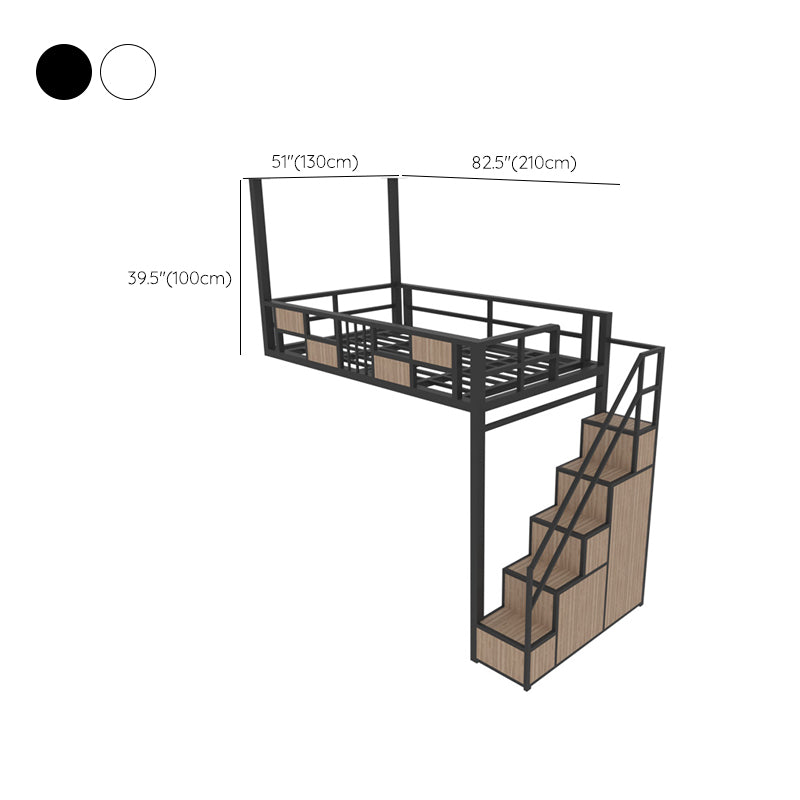 Modern Loft Bed with Wood Accent Modern High Loft Bed with Stairway