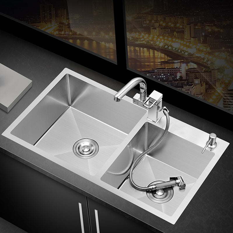 Single Bowl Kitchen Sink Stainless Steel Sink with Soap Dispenser