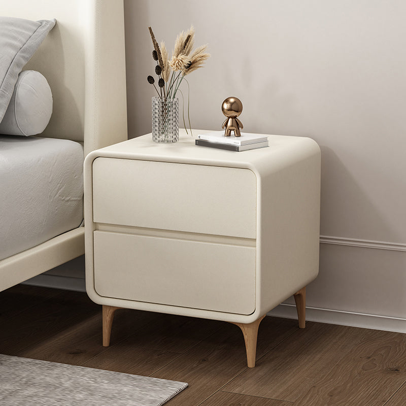 Contemporary Solid Wood Kids Nightstand Narrow Nightstand with Drawers