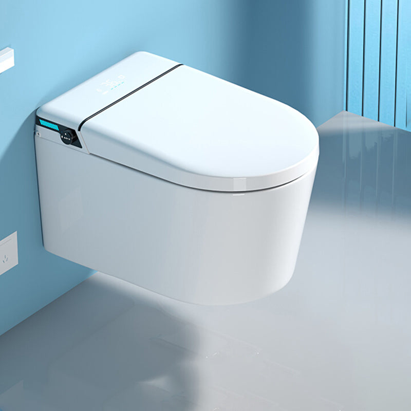 Elongated Smart Wall Mounted Bidet 14.17" H Cotton White Bidet with Unlimited Warm Water