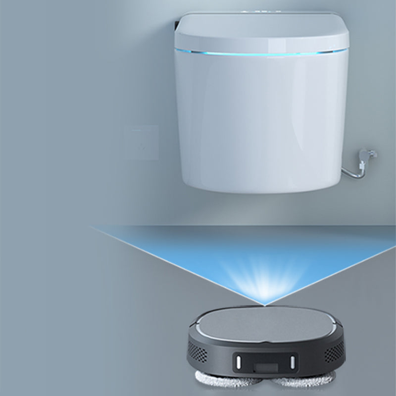 Elongated Smart Wall Mounted Bidet 14.17" H Cotton White Bidet with Unlimited Warm Water