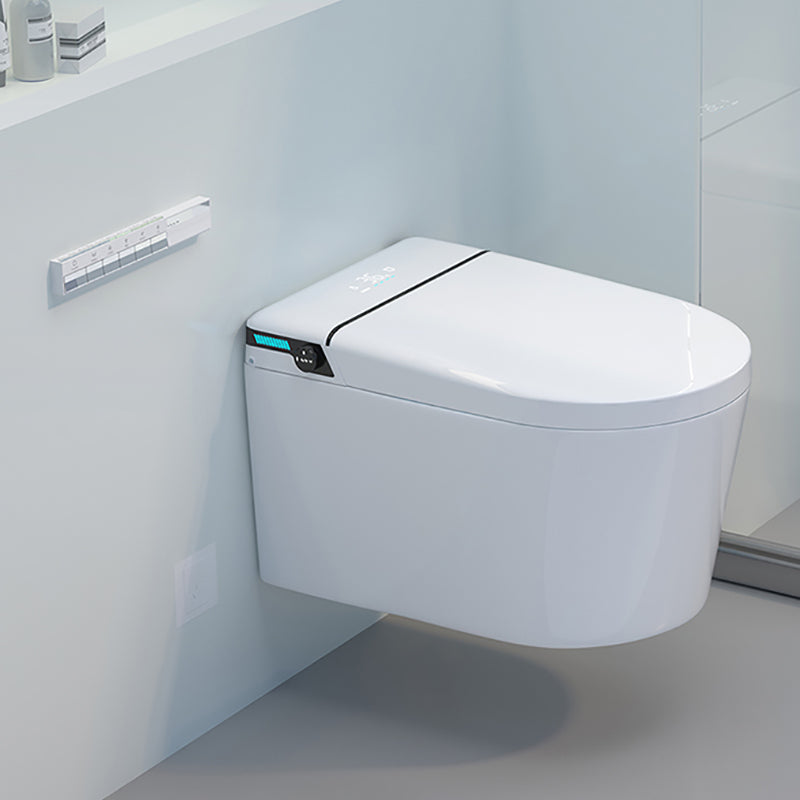 Elongated Smart Wall Mounted Bidet 14.17" H Cotton White Bidet with Unlimited Warm Water