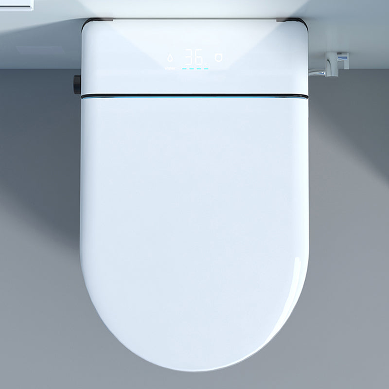 Elongated Smart Wall Mounted Bidet 14.17" H Cotton White Bidet with Unlimited Warm Water