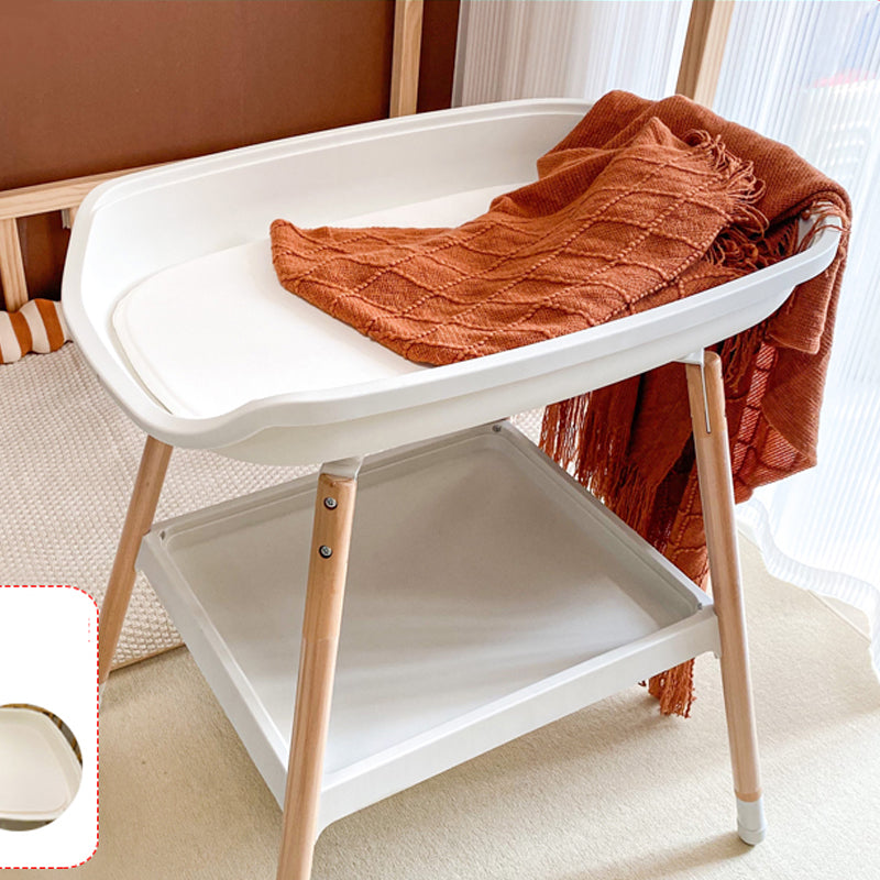 Modern Baby Changing Table Solid Wood Changing Table with Shelf