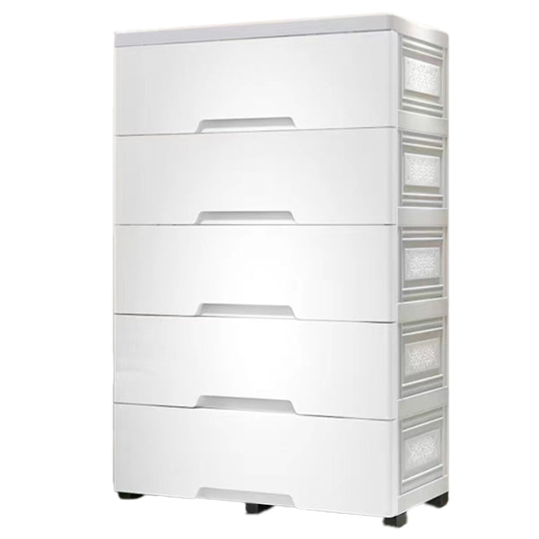 Contemporary Vertical Kids Dressers Plastic Nursery Dresser with Drawers for Home