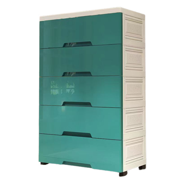 Contemporary Vertical Kids Dressers Plastic Nursery Dresser with Drawers for Home