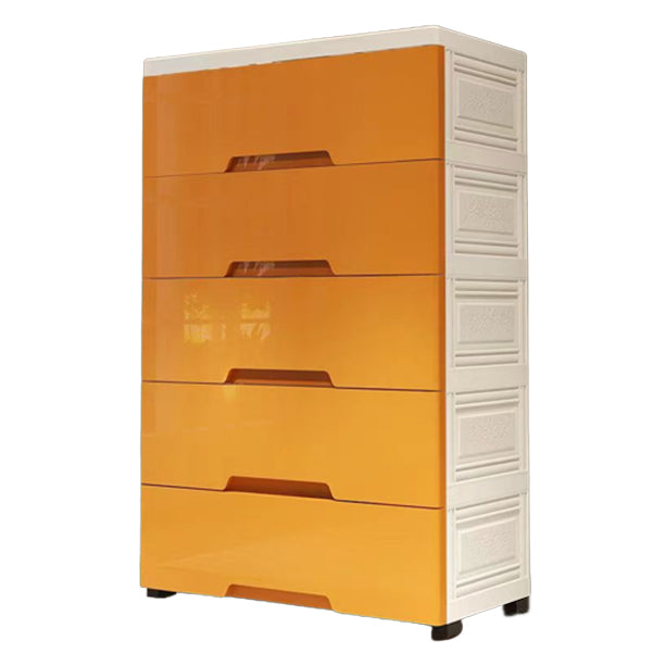 Contemporary Vertical Kids Dressers Plastic Nursery Dresser with Drawers for Home