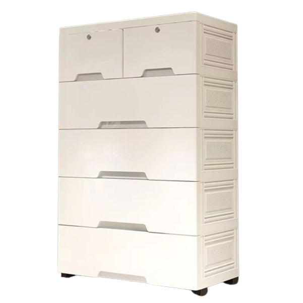 Contemporary Vertical Kids Dressers Plastic Nursery Dresser with Drawers for Home