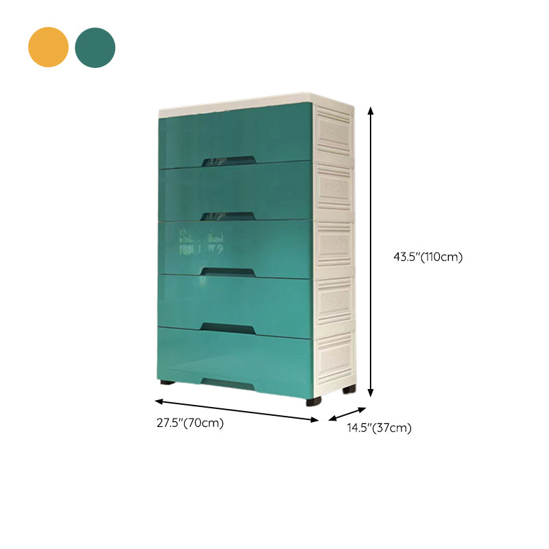 Contemporary Vertical Kids Dressers Plastic Nursery Dresser with Drawers for Home