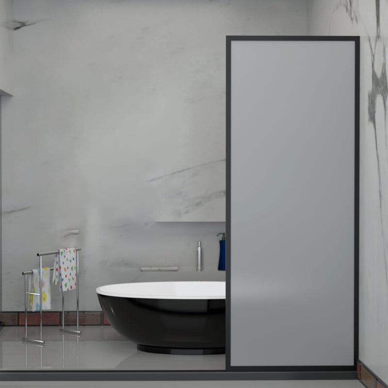 Fixed Glass Shower Door Black Stainless Steel Frame Shower Screen