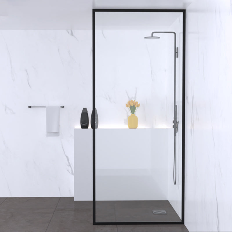 Fixed Glass Shower Door Black Stainless Steel Frame Shower Screen