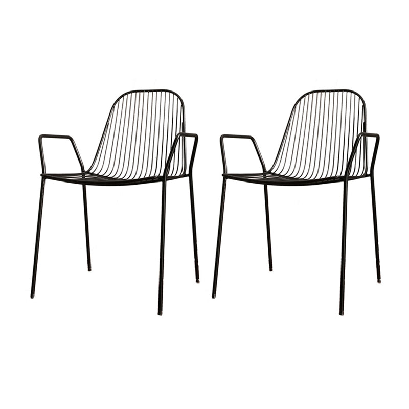 Metal Outdoors Dining Chairs Modern Stacking Indoor-Outdoor Chair