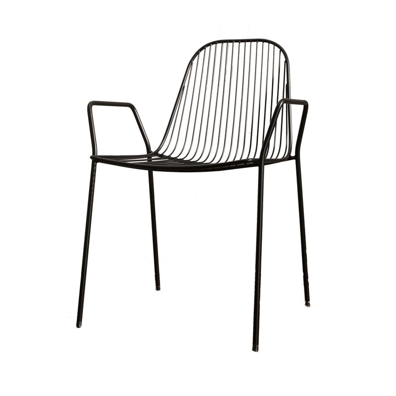 Metal Outdoors Dining Chairs Modern Stacking Indoor-Outdoor Chair