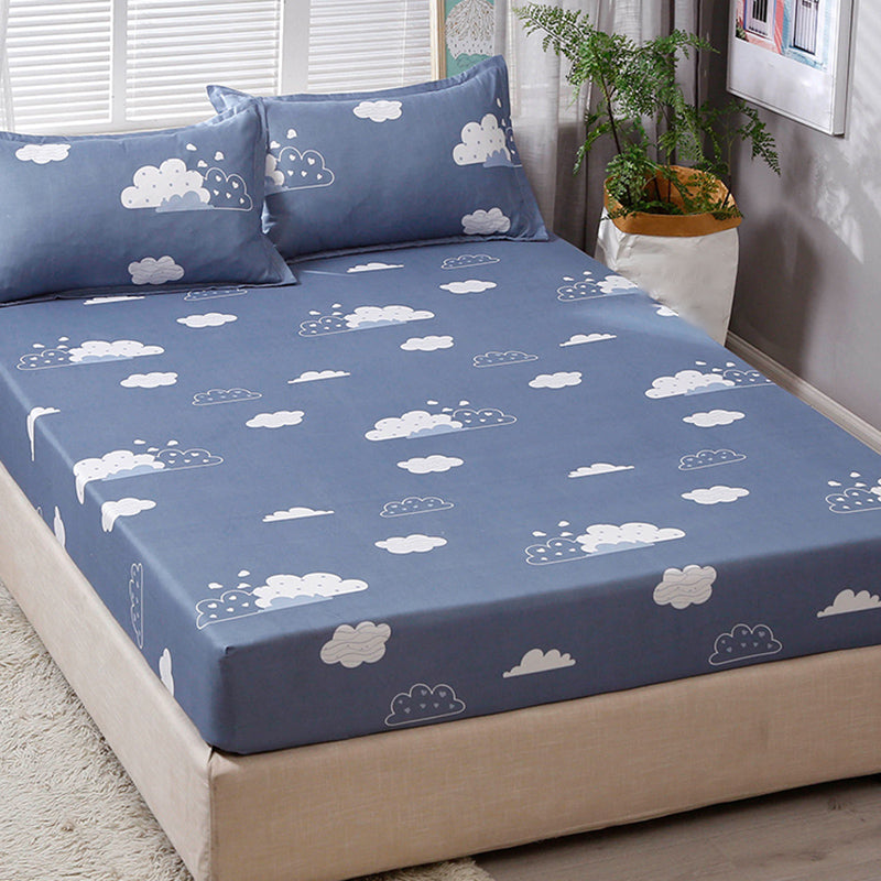 Polyester Fitted Sheet Cartoon Print Breathable Ultra-Soft Fitted Sheet