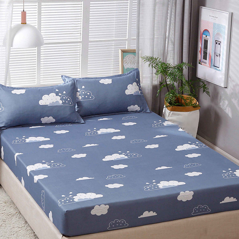 Polyester Fitted Sheet Cartoon Print Breathable Ultra-Soft Fitted Sheet