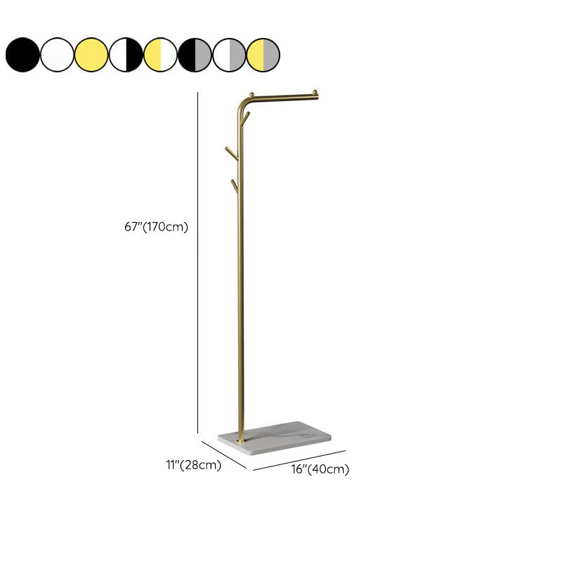 Luxurious Coat Rack Metal Solid Color Coat Rack with Marble Bottom