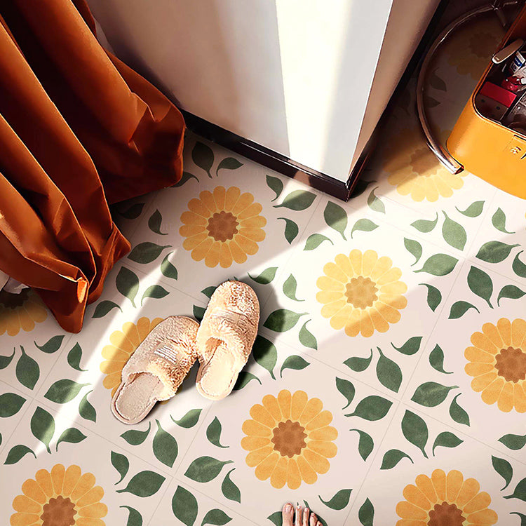 Patterned Singular Tile Ceramic Indoor Floor Tile with Square Shape