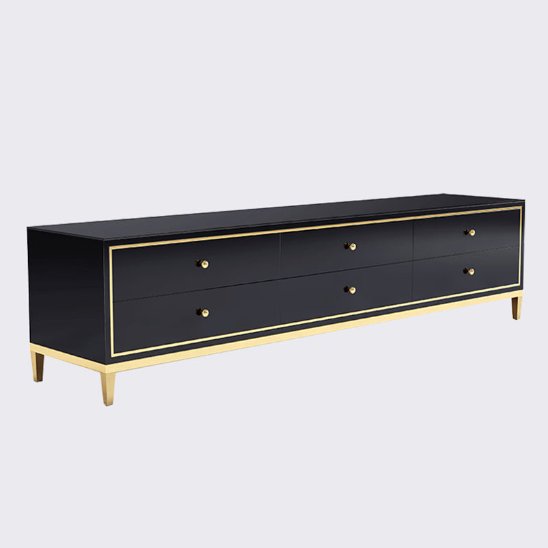 Glass Media Console Glam Media Console TV Stand with Drawers