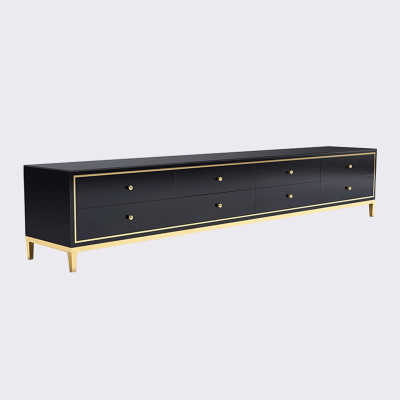 Glass Media Console Glam Media Console TV Stand with Drawers