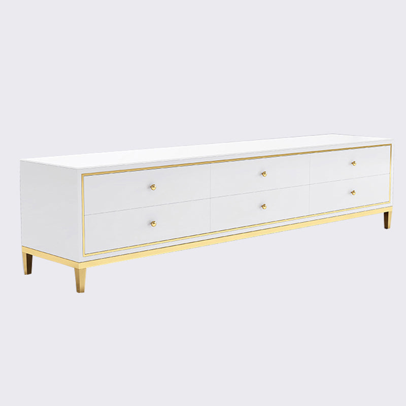 Glass Media Console Glam Media Console TV Stand with Drawers