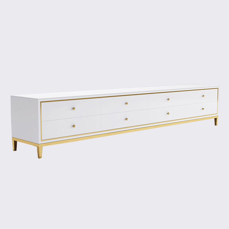 Glass Media Console Glam Media Console TV Stand with Drawers