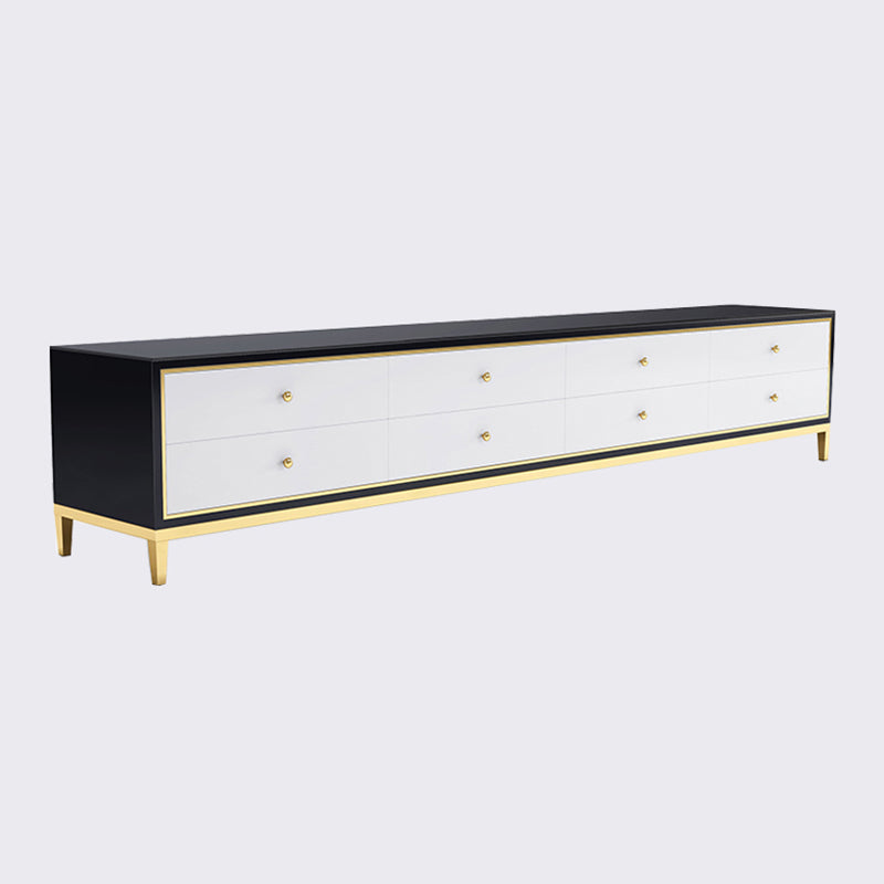 Glass Media Console Glam Media Console TV Stand with Drawers