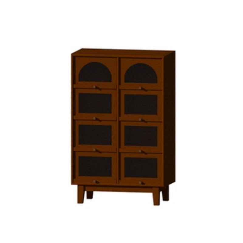 Modern Pine Sideboard Glass Doors Sideboard Cabinet for Dining Room