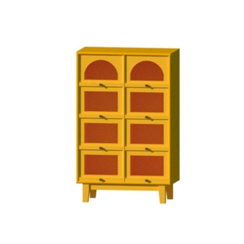 Modern Pine Sideboard Glass Doors Sideboard Cabinet for Dining Room