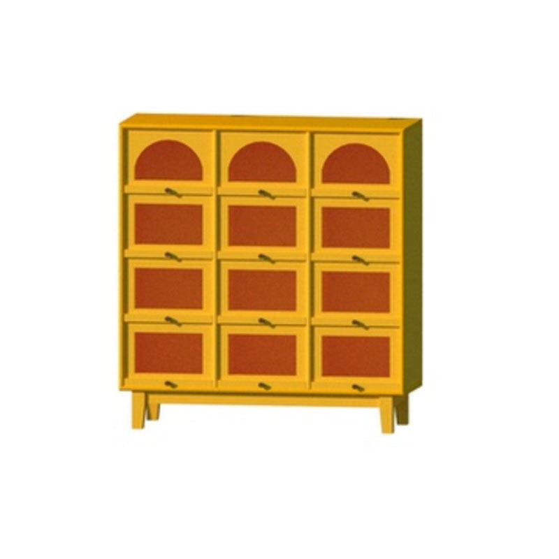 Modern Pine Sideboard Glass Doors Sideboard Cabinet for Dining Room